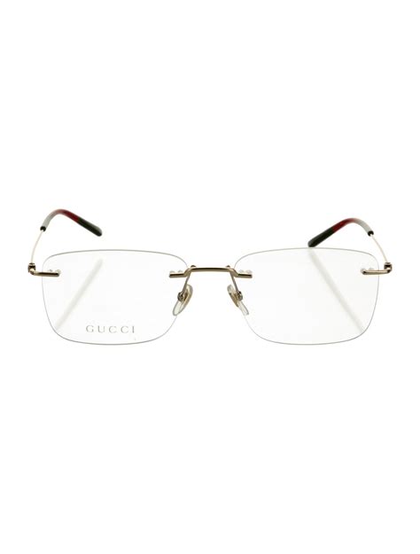 gucci men metal frame eyeglasses|Gucci rimless glasses for men.